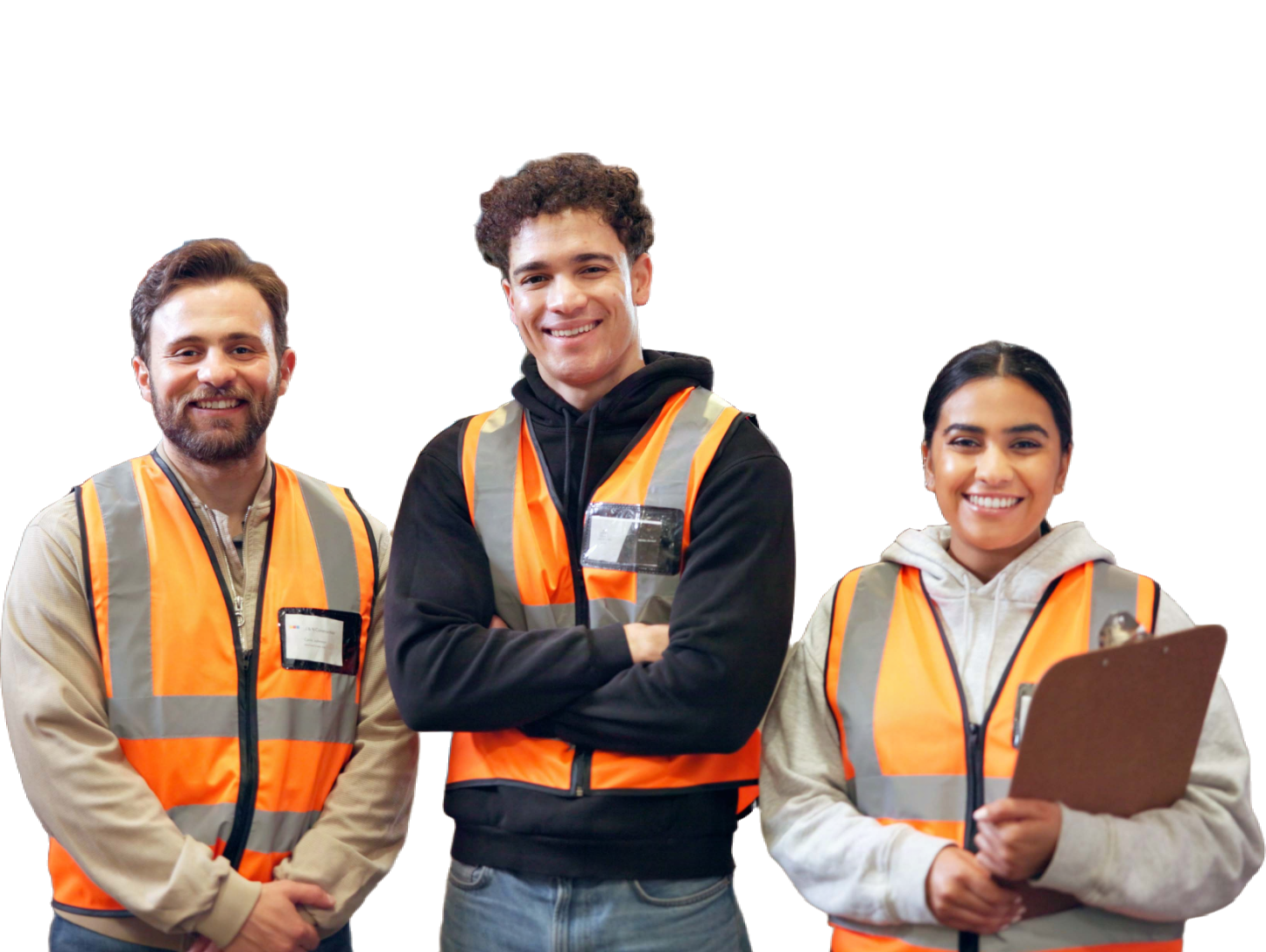 Manufacturing workers in safety gear